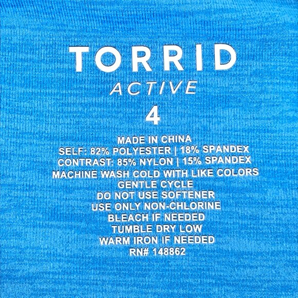 Torrid Low Impact Wireless High Neck Longline Active Top Women's Plus 4/4X Blue - Picture 7 of 8